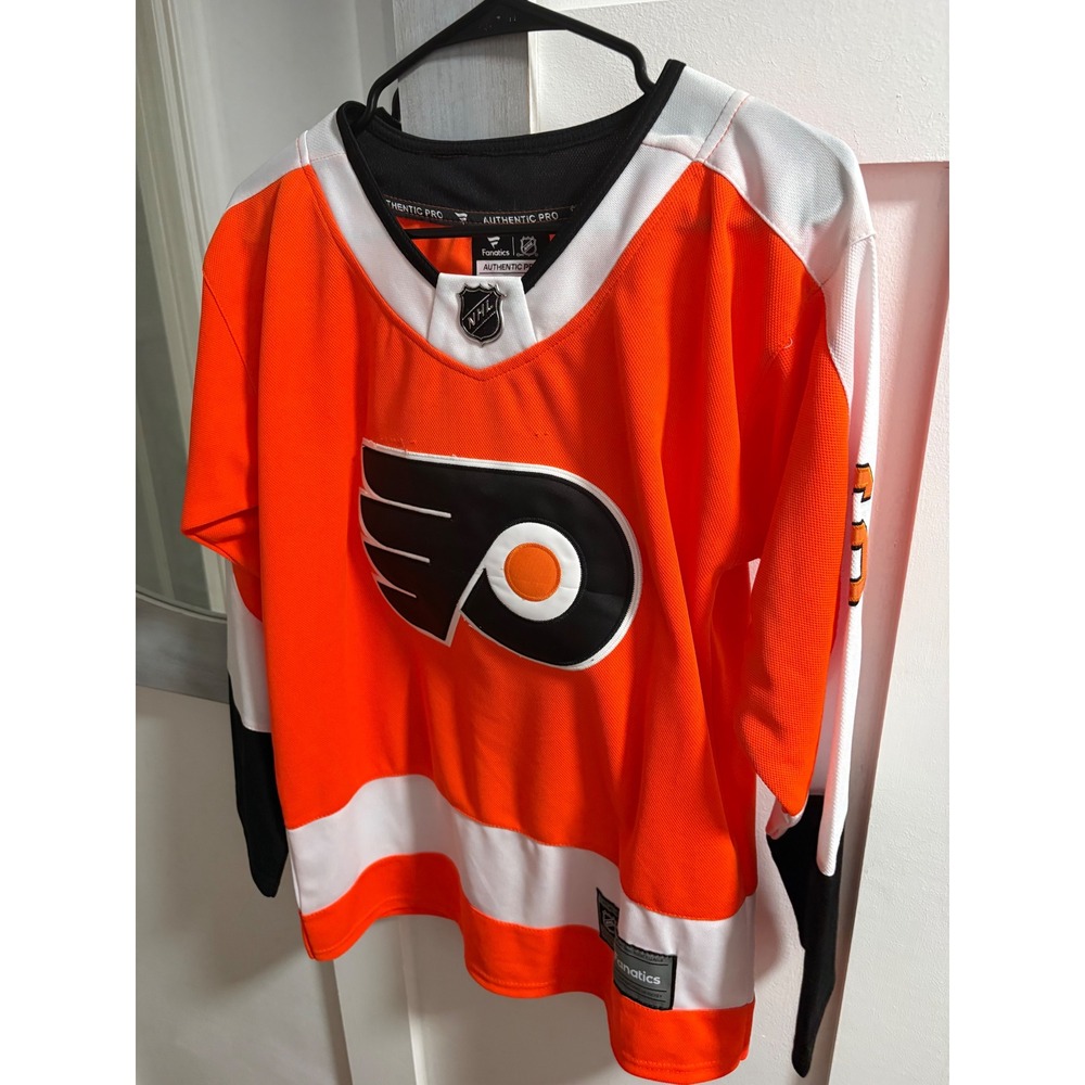 Fanatics Philadelphia Flyers Travis Sanheim 6 Hockey Jersey Kids SM Orange NHL